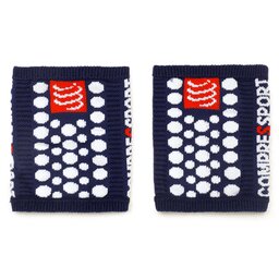 Compressport Zestaw frotek na rękę Compressport Sweatbands 3D.Dots WSTV2 Blue/White 0WH