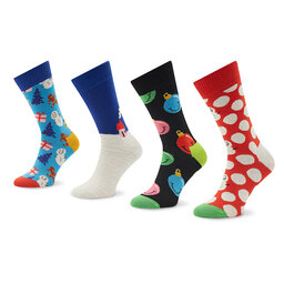 Happy Socks Σετ 4 ζευγάρια ψηλές κάλτσες unisex Happy Socks XHTG09-6300 Έγχρωμο