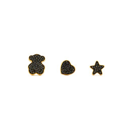 TOUS Set di 3 orecchini TOUS Basicos 1003513400 Nero