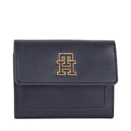 Tommy Hilfiger Damen Geldbörse Tommy Hilfiger Th Timeless Med Flap W Bill AW0AW15258 Dunkelblau