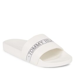 Tommy Hilfiger Pantoletten Tommy Hilfiger Tommy Hilfiger Pool Slide FW0FW07556 Ancient White YBH