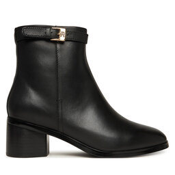 Tommy Hilfiger Stivaletti Tommy Hilfiger Th Buckle Riding Mid Heel Bootie FW0FW08859 Nero