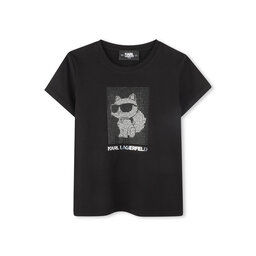 Karl Lagerfeld Kids Karl Lagerfeld Kids Marškinėliai Z30489 S Juoda Regular Fit