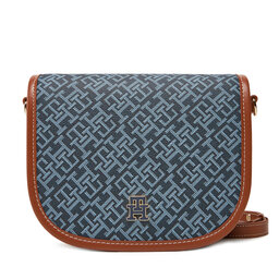 Tommy Hilfiger Handtasche Tommy Hilfiger Th Monoplay Leather Saddle Bag AW0AW17414 Dunkelblau