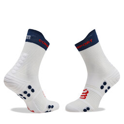 

Високі шкарпетки unisex Compressport Pro Racing V4.0 Run High XU00046B White/Blues, Білий