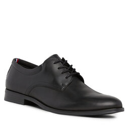 Tommy Hilfiger Halbschuhe Tommy Hilfiger Casual Hilfiger Leather Shoe FM0FM05032 Black BDS
