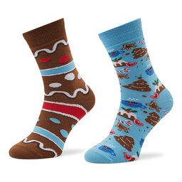 Zooksy 2 pares de calcetines altos para niño Zooksy Mixtury Piernikowe De color