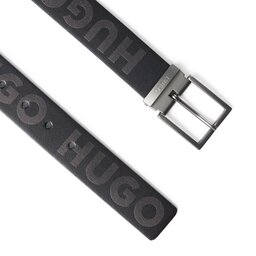 

Чоловічий ремінь Hugo Giupi-Logo 50496780 Black 001, Чорний