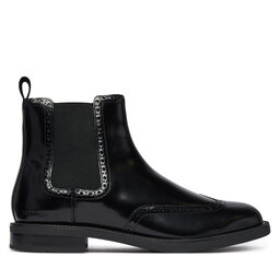 Tommy Hilfiger Klassische Stiefeletten Tommy Hilfiger Lth Abrasivato Brogue Chelsea FM0FM06079 Schwarz