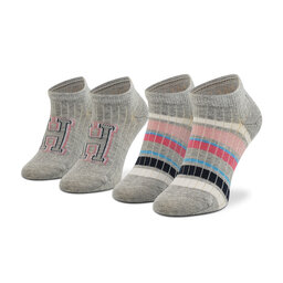 Tommy Hilfiger Σετ κοντές κάλτσες παιδικές 2 τεμαχίων Tommy Hilfiger 701218371 Pink/Grey 003