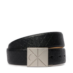 Calvin Klein Gürtel Calvin Klein Emblem Plaque W/ Aop 35Mm Adj LV04D7082G Schwarz