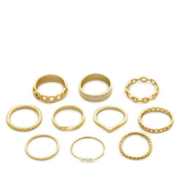 Pieces 10er-Set Ringe Pieces 17146764 Goldfarben
