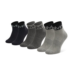 Calvin Klein Súprava 3 párov vysokých pánskych ponožiek Calvin Klein 701218722 Mid Grey Melange 003