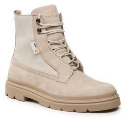 Calvin Klein Μπότες Calvin Klein Lace Up Boot Mix HM0HM00942 Feather Gray ABY