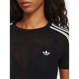 adidas adidas T-Shirt Knitted Crochet Tee KC6481 Schwarz Regular Fit
