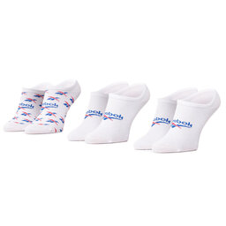 Reebok Pack de 3 pares de calcetines tobilleros Reebok Cl Fo Invisible Sock 3P GG6680 White/Vecblu/Vecred