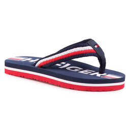 Tommy Hilfiger Σαγιονάρες Tommy Hilfiger Maxi Lettering Print Flip Flop T3B0-30753-0058 M Blue/Multicolor X051