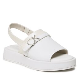 Calvin Klein Sandaler Calvin Klein Dress Wedge Sandal HW0HW01605 White/Dk Ecru 0K4