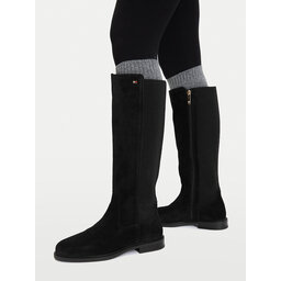 Tommy Hilfiger Stiefel Tommy Hilfiger Enamel Flag Suede High Chelsea FW0FW09574 Schwarz