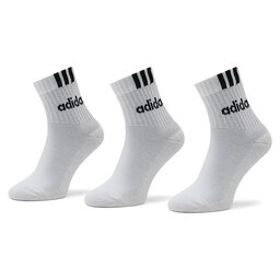 adidas Ilgos Unisex Kojinės adidas 3-Stripes Linear Half-Crew Cushioned Socks 3 Pairs HT3437 Balta