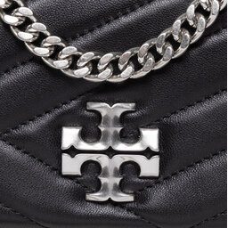

Сумка Tory Burch Kira Chevron Small Convertible Shoulder Bag 90452 Black/Rolled Nickel 002, Чорний