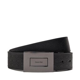Calvin Klein Чоловічий ремінь Calvin Klein Adj/Rev Formal Plaque Mono 35mm K50K511573 Чорний