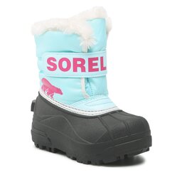 Sorel Bottes de neige Sorel Childrens Snow Commander NC1960-428 Ocean Surf/Cactus Pink
