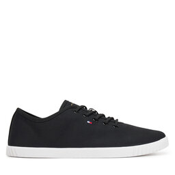 Tommy Hilfiger Πάνινα παπούτσια Tommy Hilfiger Canvas Lace Up Sneaker FW0FW08641 Μαύρο