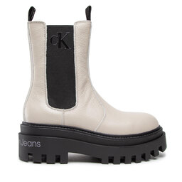 

Челсі Calvin Klein Jeans Flatform High Chelsea Mix YW0YW00743 Eggshell ACF, Сірий