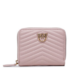 Pinko Velká dámská peněženka Pinko Taylor Zip Around Sheep Nappa Chevro 100249 A0GK Cipria/Antique Gold O81Q
