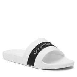 Calvin Klein Jeans Nazouváky Calvin Klein Jeans Slide Printed Logo Web YW0YW01244 Bright White/Black/Lavender YBR