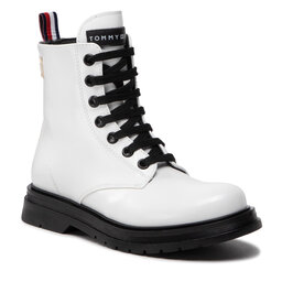Tommy Hilfiger Ορειβατικά παπούτσια Tommy Hilfiger Lace-Up Bootie T4A5-32411-1453 M White 100