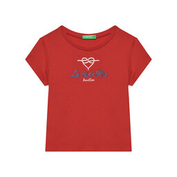 United Colors Of Benetton United Colors Of Benetton T-Shirt 3I1XG10J2 Κόκκινο Regular Fit