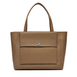 Calvin Klein Torebka Calvin Klein Ck Medium Shopper W/Pocket_Mono K60K613136 Brązowy