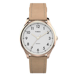 Timex Ročna ura Timex Modern Easy Reader TW2T72400 Beige/Gold