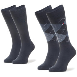 Tommy Hilfiger 2 pár hosszú szárú férfi zokni Tommy Hilfiger 100001495 Dark Navy 322