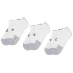 Under Armour Set di 3 paia di calzini corti unisex Under Armour Heatgear No Show Sock 1346755-100 White