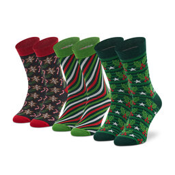 Rainbow Socks 3er-Set hohe Unisex-Socken Rainbow Socks Xmas Socks Box Stripes Pak 3 Grün