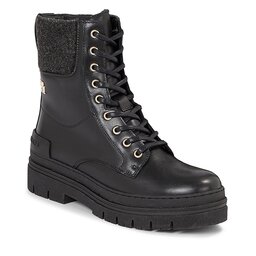 Tommy Hilfiger Bottines Tommy Hilfiger Feminine Felt Lace Up Bootie FW0FW07500 Black BDS