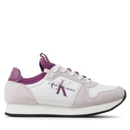 

Снікерcи Calvin Klein Jeans Runner Sock Laceup Ny-Lth W YW0YW00840 White/Ghost Grey/Amethyst 0KB, Білий