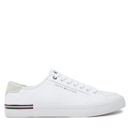 Tommy Hilfiger Πάνινα παπούτσια Tommy Hilfiger Core Corporate Vulc Canvas FM0FM05398 Λευκό
