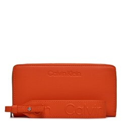 Calvin Klein Duży Portfel Damski Calvin Klein Gracie Wallet W/Strap Lg K60K611388 Flame SA3
