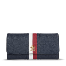 Tommy Hilfiger Dámska peňaženka Tommy Hilfiger Th Emblem Large Flap Corp AW0AW15271 Space Blue DW6