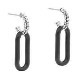 Tory Burch Pendientes Tory Burch Roxanne Link Earring Antique 141789 Pweter/Black/Cryst 001