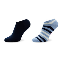 Tommy Hilfiger Sada 2 párů pánských nízkých ponožek Tommy Hilfiger 382000001 Light Blue Melange 025