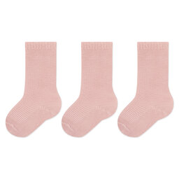 Condor Zestaw 3 par wysokich skarpet dziecięcych Condor 2.008/2 Pale Pink 0526