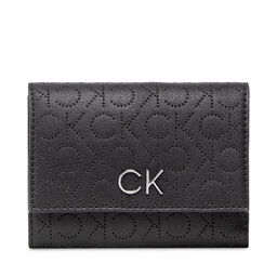 Calvin Klein Cartera grande para mujer Calvin Klein Re-Lock Trifold Md Perf K60K609496 Ck Black BAX