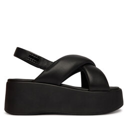 Tommy Jeans Sandalen Tommy Jeans Padded Strap Wedge Sandals EN0EN02946 Schwarz