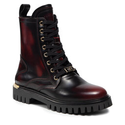 Tommy Hilfiger Trappers Tommy Hilfiger Polished Leather Lace Up Boot FW0FW06008 Deep Rouge VLC