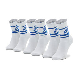 Nike Set di 3 paia di calzini lunghi unisex Nike Everyday Essential DX5089 Bianco